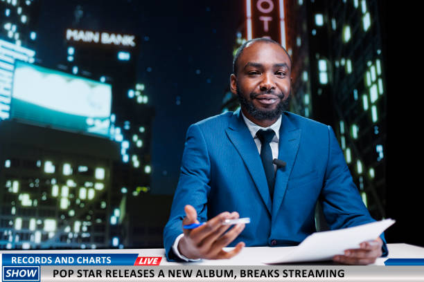 istock Reporter talks about new music launch 1673735858