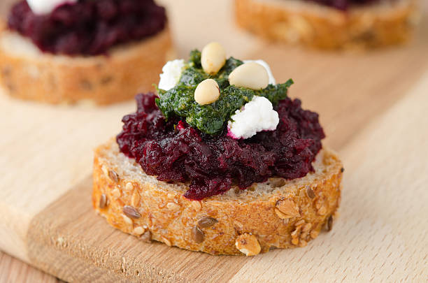 istock beet salad with pesto and goat cheese on toasted breads 167374142