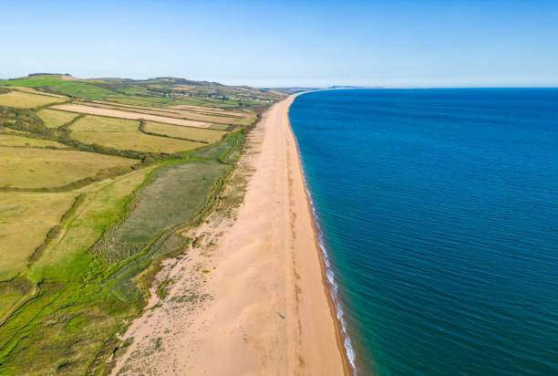 istock Over Cogden Beach, part of Chesil Beach 1673742371