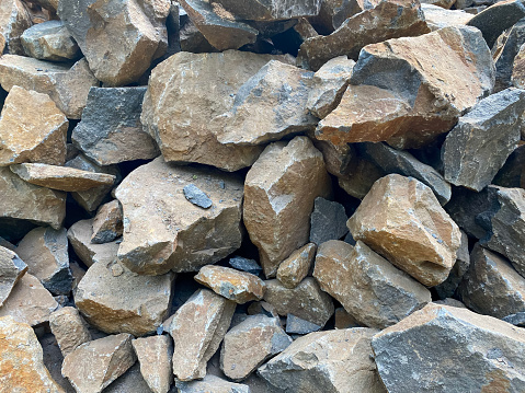 Pile of stones use for building materials.