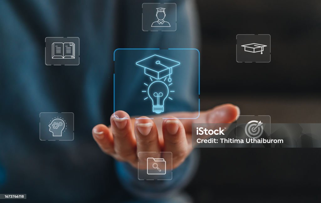 Course Related Images Student Holding Concept Think Learning And Study Class Elearning Online ...