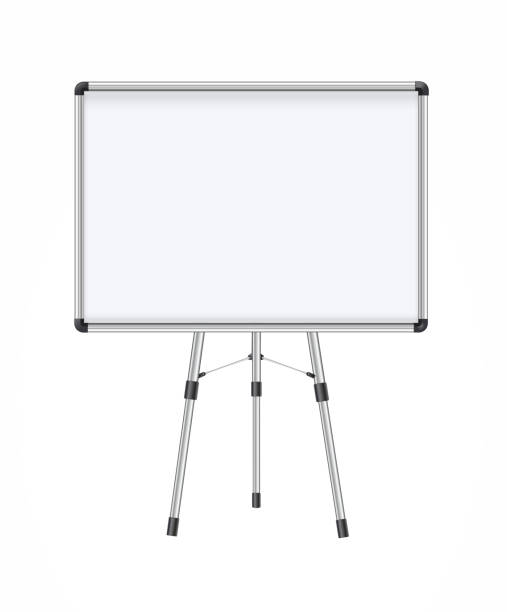 istock Magnetic marker whiteboard realistic Empty whiteboard with marker pens and magnets. Business presentation office whiteboard isolated vector mockup. Vector 1673771590