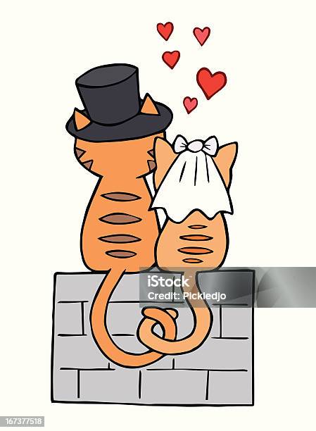 Dia De Casamento Gatos - Arte vetorial de stock e mais imagens de Gato domesticado - Gato domesticado, Gato não domesticado, Casamento
