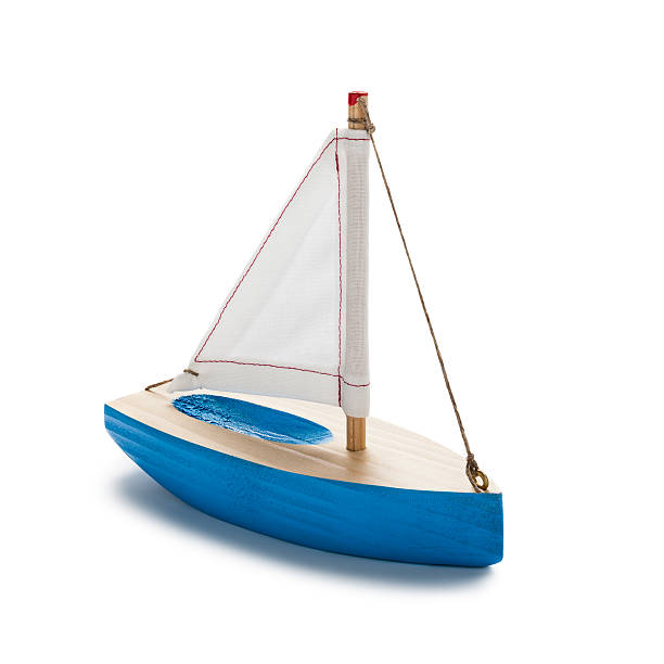 petit bateau miniature - nautical vessel isolated toy boat wood photos et images de collection