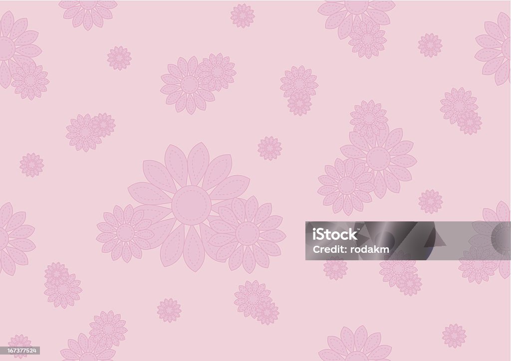 Sem costura padrão com flores cor de rosa - Royalty-free Abstrato arte vetorial