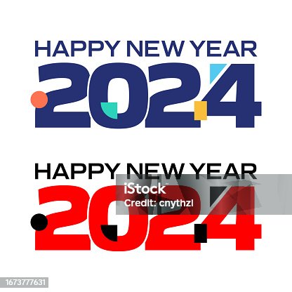 istock 2024 New Year Design Template with Typography Logo Vector Illustration. Modern Background for Cover, Web Banner and Greeting Card etc. 1673777631