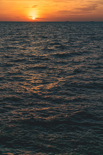Sea under sunset