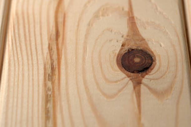istock Wooden background made of textured light unpainted panel 1673783668