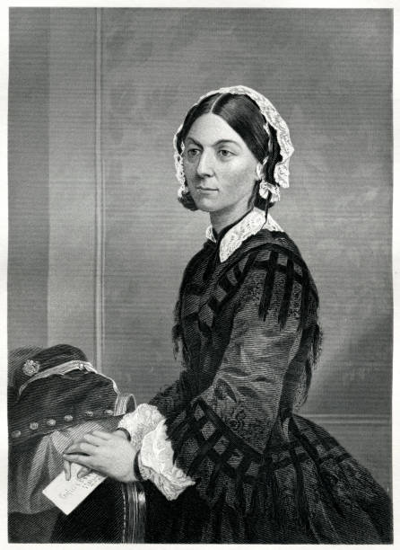 флоренция nightingale - history women victorian style one person stock illustrations