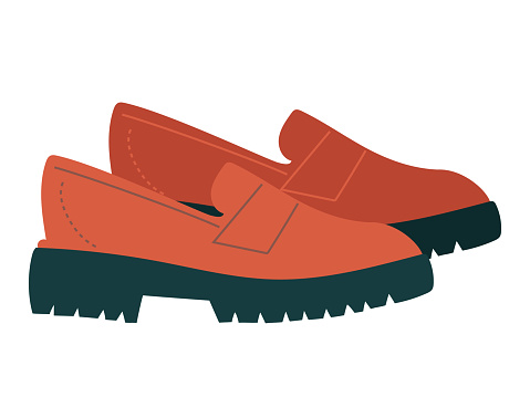 Classic oxford style shoes. Hand drawn isolated vector illustration in flat style