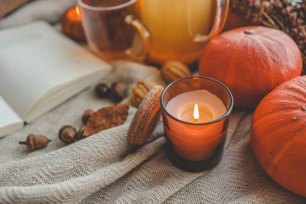 istock Autumn composition in the home interior, aesthetics 1673820295