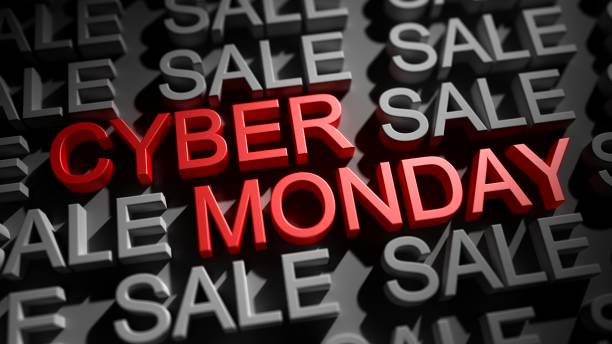istock Cyber Monday banner. Sales time. 3d render. 1673833678