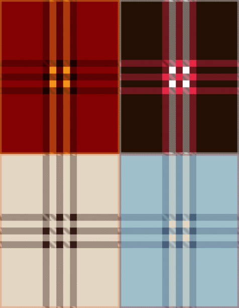 plaid tekstura tło wektor ilustracja - wallpaper textile retro revival tartan stock illustrations