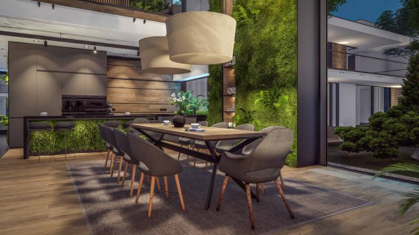 istock 3d rendering of expensive cozy interior with green walls in night 1673863859