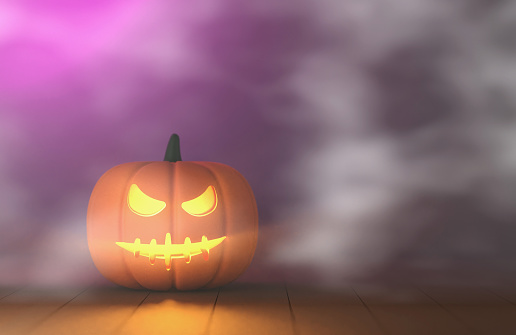 Halloween Background and Pumpkin with copy space
