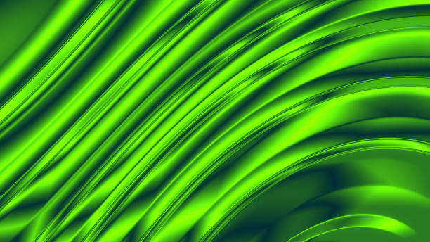 istock Abstract Smooth Green Chromatic fluid waves, iridescent holographic foil, with LED Texture background  for branding and product presentation. High quality details 1673878130