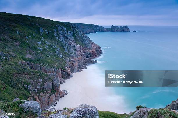 Porthcurno Cornwall Stock Photo - Download Image Now - Beach, Cliff, Cornwall - England
