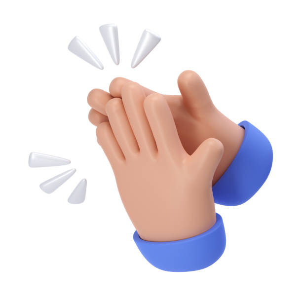 istock 3D Clapping Hands applauding dark skin icon isolated with clipping path, agreement and success concept render illustration 1673901041
