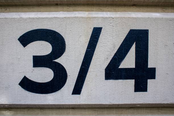 istock Black three quarters numbers on the exterior wall 1673905277