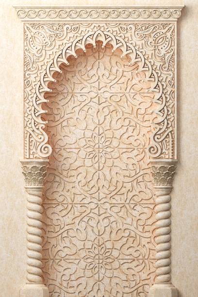 istock Ornamental carved arch in Indian or Arabic style 1673916049