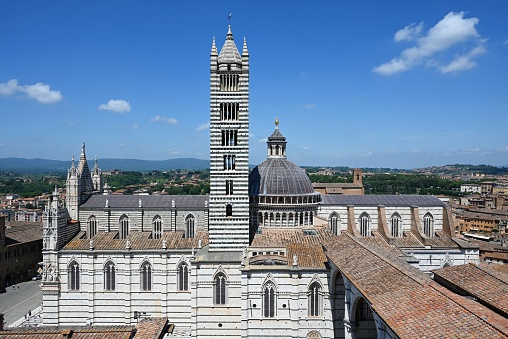 View of the city centre of old town Siena