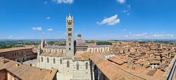 View of the city centre of old town Siena