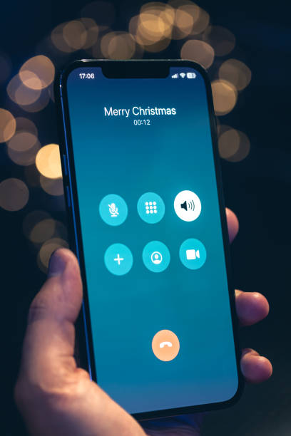 istock Incoming call screen from Merry Christmas, close up. 1673942252