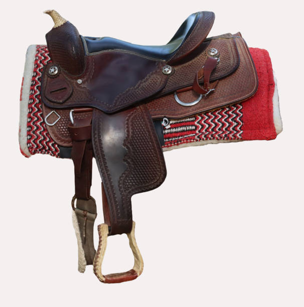 istock sports riding saddle with white background- 1673990430