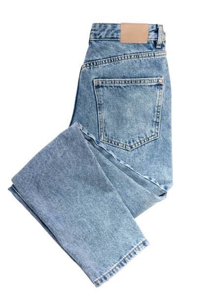 istock Denim jeans isolated over white background, denim pants mockup 1674016391