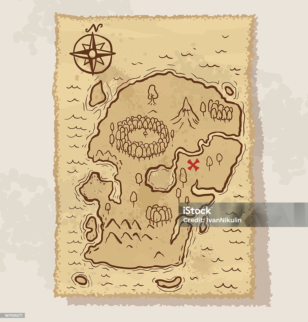 Pirate treasure map vector To EPS10 Antique stock vector