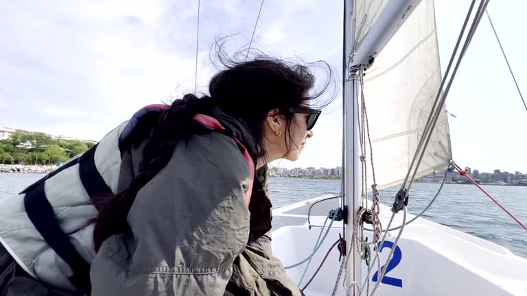 Young Woman Sailing