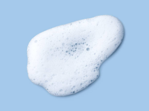 istock White skincare cleansing foam on light blue background 1674066674
