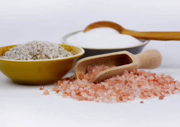 istock Himalayan pink salt on a white background stock images 1674068022