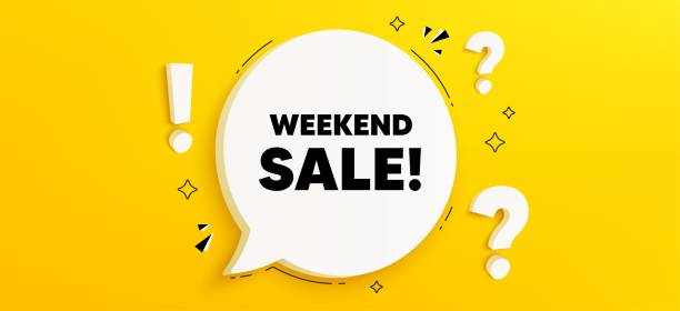 istock Weekend Sale tag. Special offer price sign. Chat speech bubble banner. Vector 1674069762