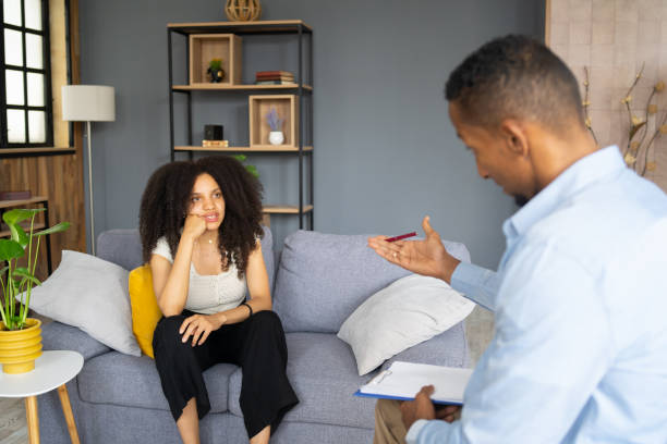 istock Woman visiting the psychotherapist office 1674111388