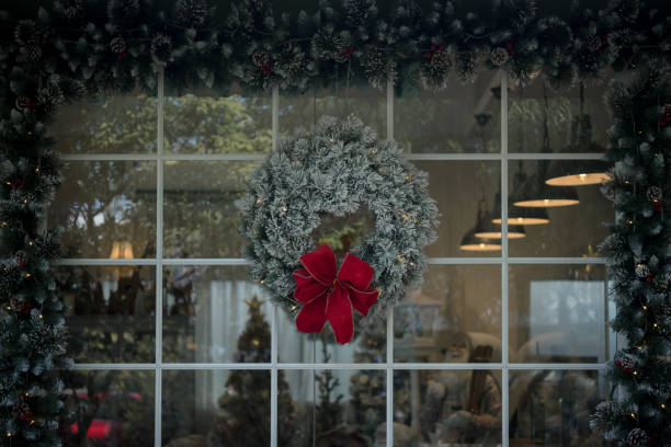 istock Festive christmas decorations front door and window 1674114165