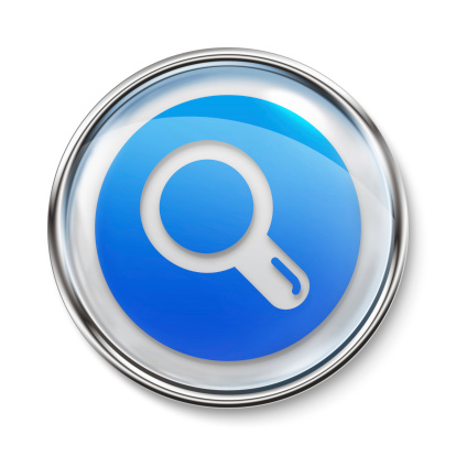 Computer icon with magnifier symbol graphic