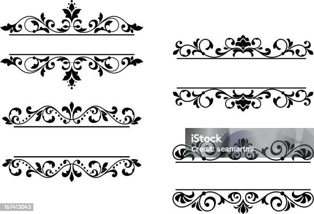 Top Border Line Floral Headers And Borders Stock Illustration - Download Image Now ...