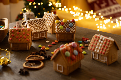 Gingerbread for christmas Blue sky background.Similar from my portfolio:
