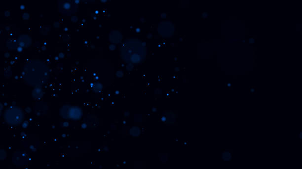 istock Abstract dust particles with blue light on dark background. Science backdrop with moving glittering dots. Flying particles with effect bokeh. 3d rendering. 1674139260