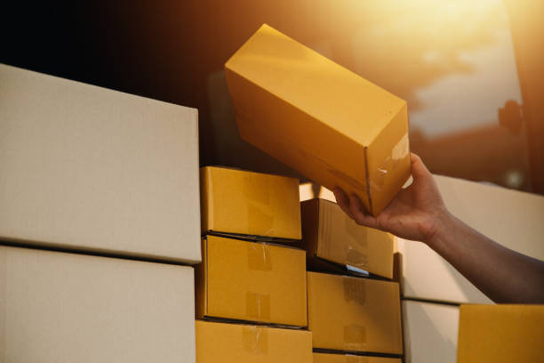 istock Delivery man with protective mask and gloves delivering parcels during lockdown and pandemic and holding mobile contactless payment machine 1674139457