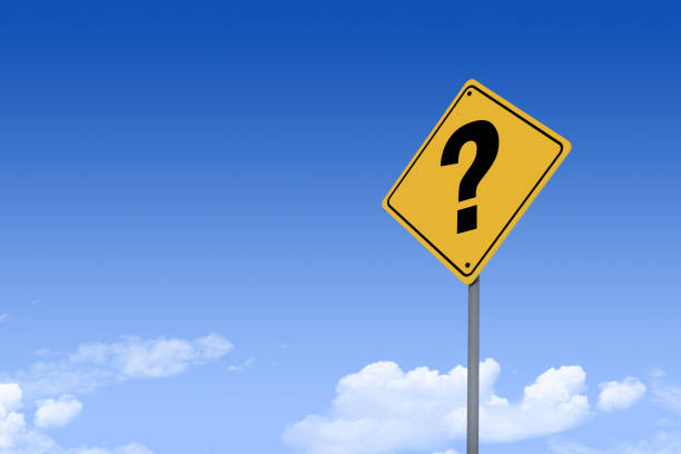 istock 3D Illustration of a road sign with question mark symbol - angle 2 1674139620