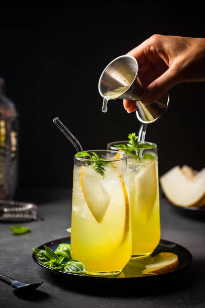 istock Melon juice, lemonade in glasses 1674139766