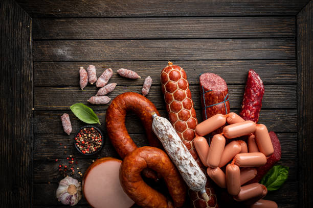 istock Set of different types of sausages 1674140017
