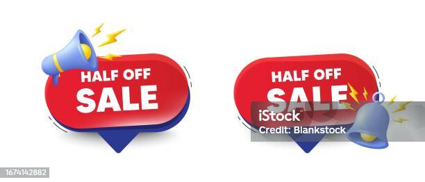 Half Off Half Off Sale Special Offer Price Sign Red Speech Bubbles Vector Stock ...
