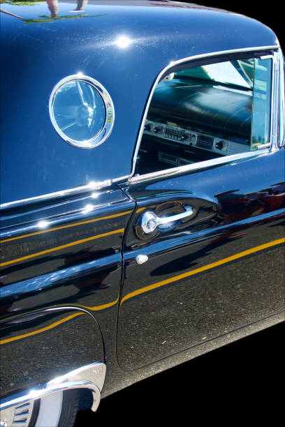 istock Side view of vintage auto with round window 1674146241