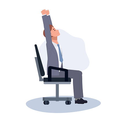 istock Office Chair Yoga for Balance and Relaxation. Businessman Doing Office Chair Yoga Exercise for Wellness and Stress Relief 1674150115