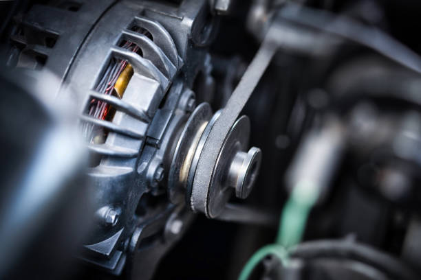 Alternator and V-belt of an car
