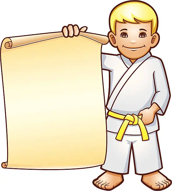 Vector illustration of Karate Kid Message
