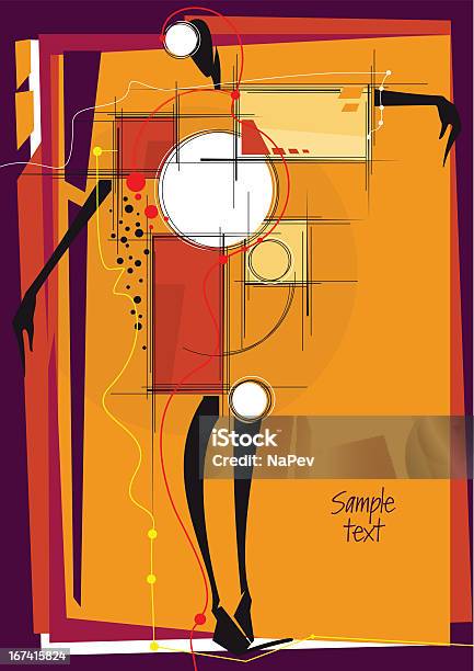 Абстрактный Дизайн С Девочка — стоковая векторная графика и другие изображения на тему Апельсин - Апельсин, Блендер, Блестящий